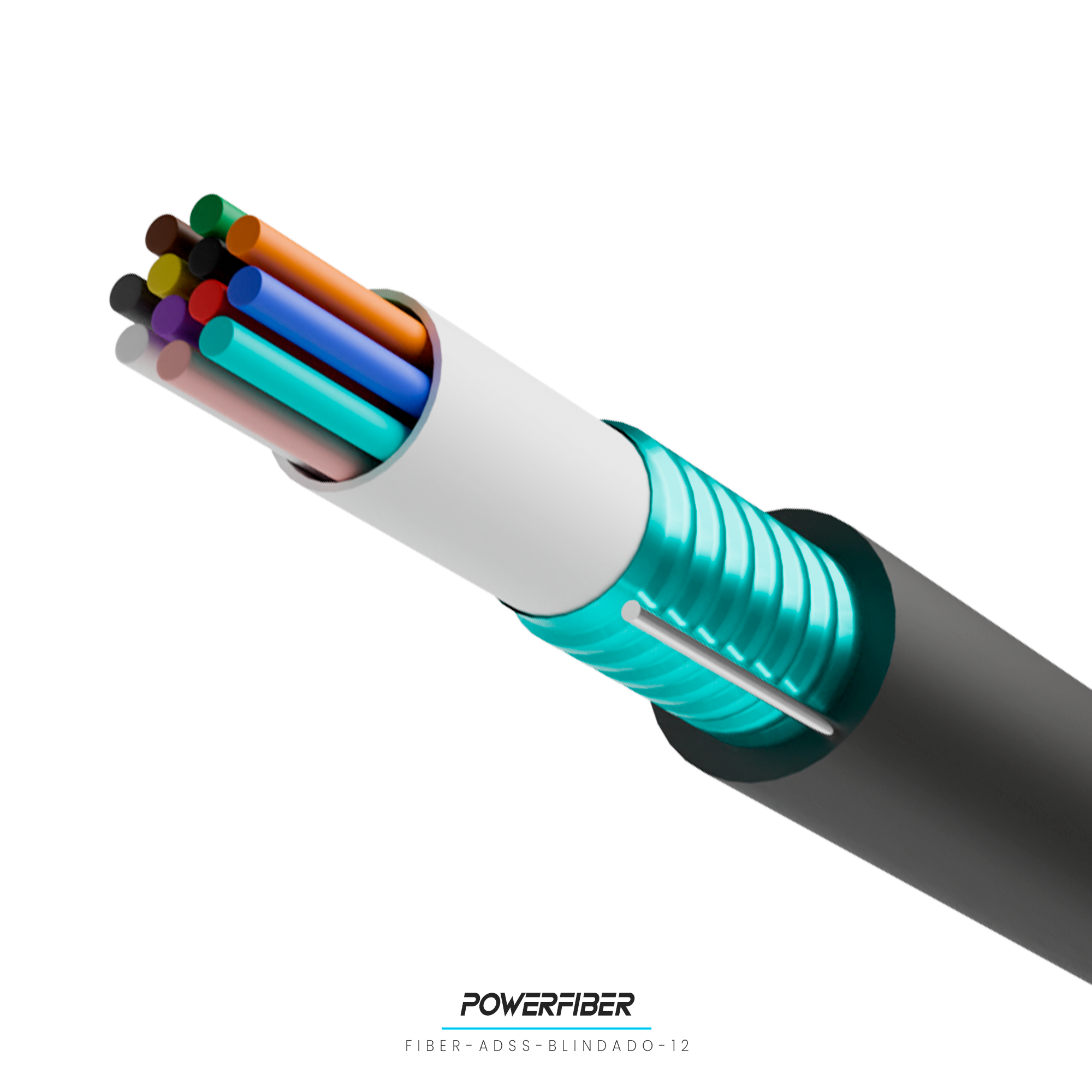 POWERFIBER FIBER-ADSS-80-12 ADSS SPAN 80 12 HILOS BLINDADO 4KM ...