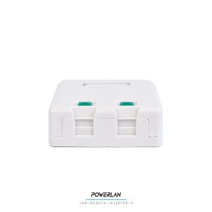 POWERFIBER LAN-ROSETA-INTERIOR-2 ROSETA INTERIOR LAN 2 PUERTOS CAT5E/CAT6 RJ45