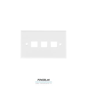 POWERFIBER LAN-FACEPLATE-3 TAPA BASTIDOR 3 PUERTOS CAT5E/CAT6 RJ45 BLANCO