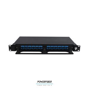 POWERFIBER FIBER-ODF-24-5 DISTRIBUIDOR DE FIBRA OPTICA 24 PUERTOS CON ADAPTADOR SC/PC CON PIGTAILS