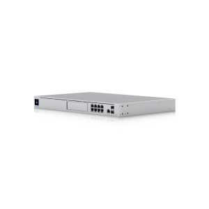 Ubiquiti UDM-SE Dream Machine Special Edition Gateway/consola UniFi U rackeable. 2x WAN (1x 10G SFP+ + 1x 2.5G RJ45), 8x LAN GbE PoE + 1x 10G SFP+. NVR integrado 128GB, pantalla táctil 1.3". IDS/IPS 3.5 Gbps.